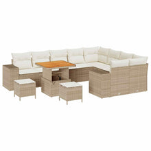 Tuin Sofa Set met kussen met opslag 12 pcs Beige en Crème