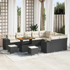 Garden Sofa Set with Cushions and Storage 12 pcs Black and Cream