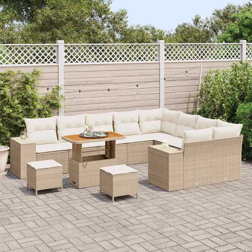 Tuin Sofa Set 12 st 9-Aantal zitplaatsen Beige en Crème