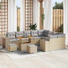 Garden Sofa Set with Cushions and Storage 12 pcs Beige and Light Gray