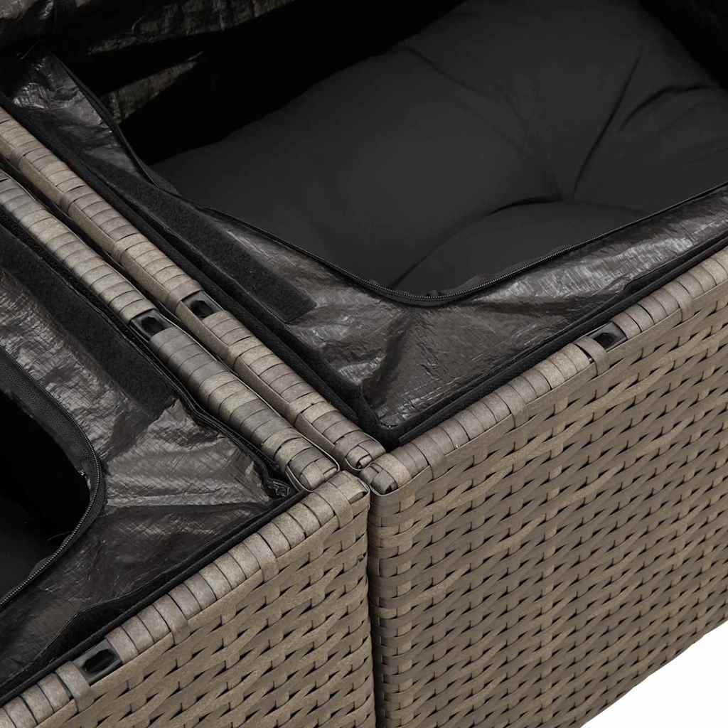 Tuin Sofa Set 12 st 9-Aantal zitplaatsen Grijs poly rattan