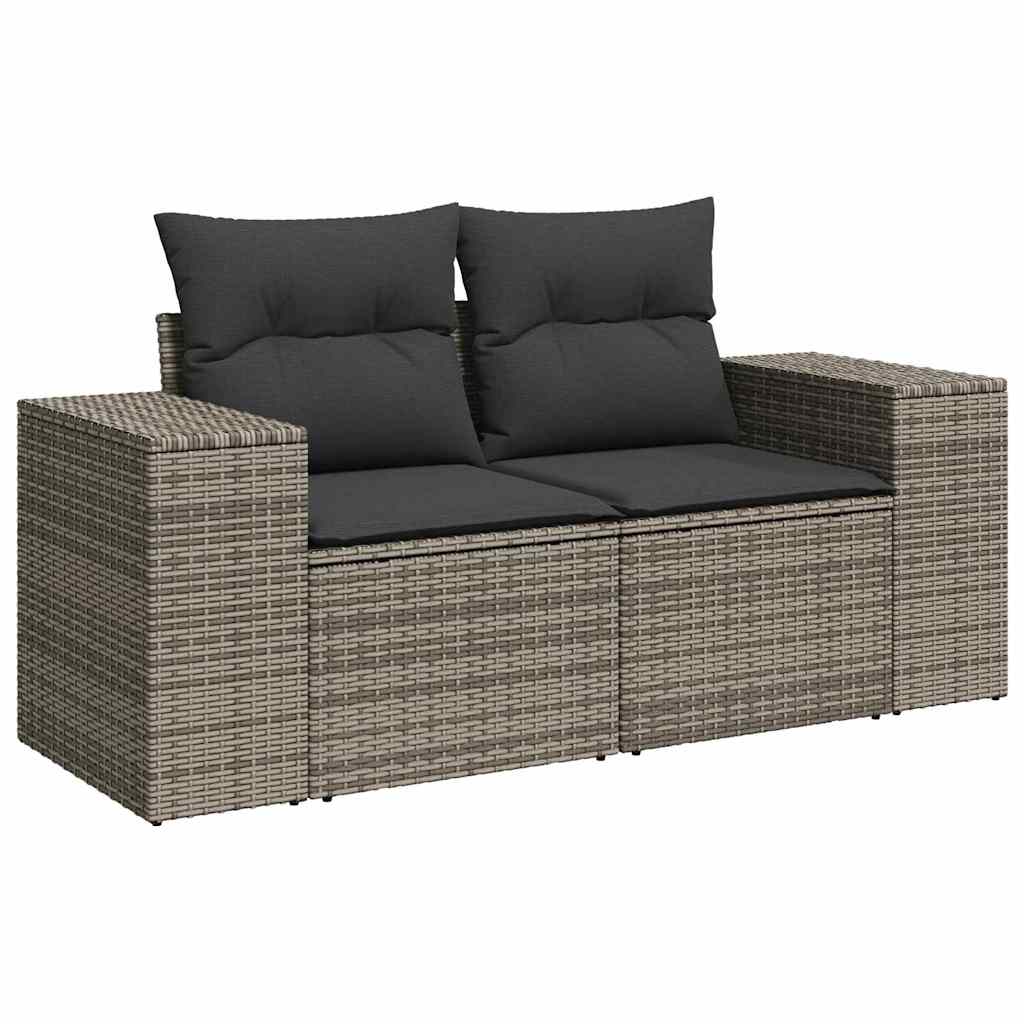 Tuin Sofa Set 12 st 9-Aantal zitplaatsen Grijs poly rattan