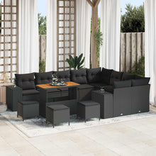 Tuin Sofa Set met kussen met opslag met kussen 13 pcs Zwart