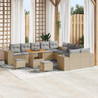 Garden Sofa Set 13 pcs Beige and Light Grey poly rattan