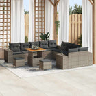 Loungeset poly rattan grijs 13-delig