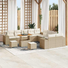 Tuin Sofa Set met kussen 13 pcs Beige en Crème poly rattan