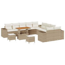 Tuin Sofa Set met kussen 13 pcs Beige en Crème poly rattan
