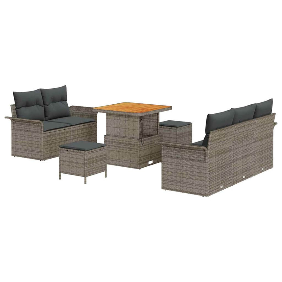 Tuin Sofa Set met kussen met opslag met kussen 8 pcs Grijs