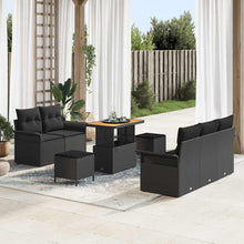 Tuin Sofa Set met kussen met opslag met kussen 8 pcs Zwart