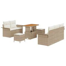 Tuin Sofa Set met kussen met opslag 8 pcs Beige en Crème