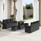 Garden Sofa Set with cushion with storage with cushion 9 pcs Black