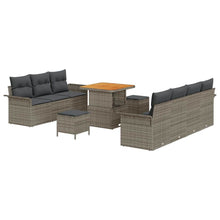 Tuin Sofa Set met kussen met opslag met kussen 10 pcs Grijs