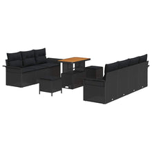 Tuin Sofa Set met kussen met opslag met kussen 10 pcs Zwart
