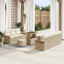 Tuin Sofa Set met kussen met opslag 10 pcs Beige en Crème