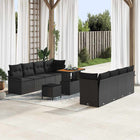 Garden Sofa Set with cushion with storage with cushion 11 pcs Black