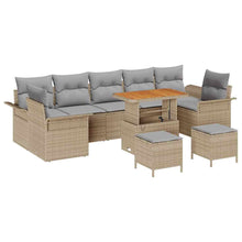 Tuin Sofa Set met kussen met opslag 10 pcs Beige en Licht Grijs
