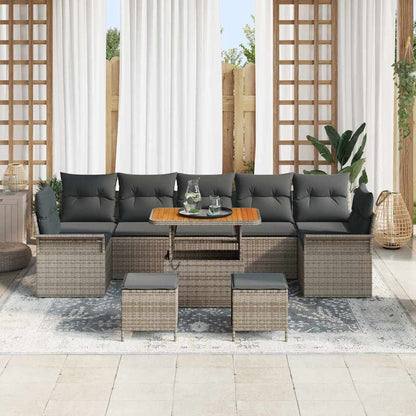 Tuin Sofa Set met kussen met opslag met kussen 10 pcs Grijs