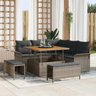 Garden Sofa Set with cushion with storage with cushion 8 pcs Grey