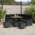Garden Sofa Set with Cushions Storage 8 pcs Black