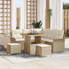 Garden Sofa Set with Cushion and Storage 8 pcs Beige and Cream