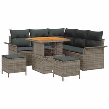Tuin Sofa Set met kussen met opslag met kussen 8 pcs Grijs