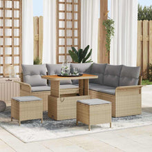 Tuin Sofa Set Met Kussen Met Opslag 8 Pcs En Licht Grijs 90 cm tafellengte Beige Lichtgrijs