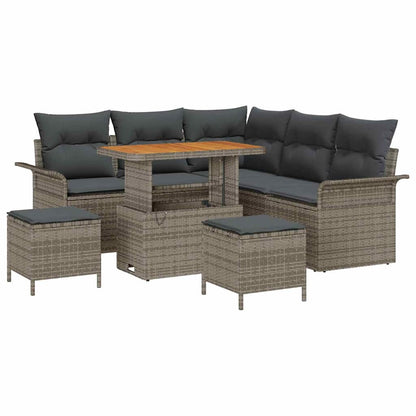 Tuin Sofa Set met kussen met opslag met kussen 8 pcs Grijs