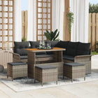 Garden Sofa Set with Cushions with Storage 9 pcs Grey