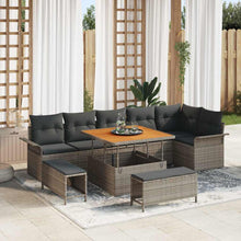 Tuin Sofa Set met kussen met opslag met kussen 9 pcs Grijs