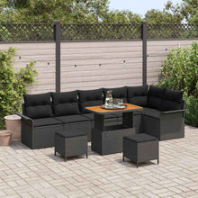 Tuin Sofa Set met kussen met opslag met kussen 9 pcs Zwart