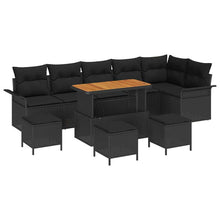 Tuin Sofa Set met kussen met opslag met kussen 10 pcs Zwart