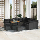 Garden Sofa Set with Cushions with Storage with Cushions 12 pcs Black