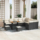 Garden Sofa Set with Cushions and Storage 12 pcs Black and Cream