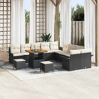 Outdoor Sofa Set with cushions and storage 13 pcs Black and Cream