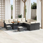 Outdoor Sofa Set with cushions and storage 13 pcs Black and Cream