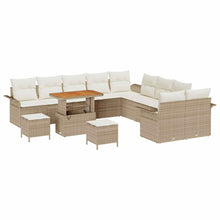 Tuin Sofa Set met kussen met opslag 13 pcs Beige en Crème