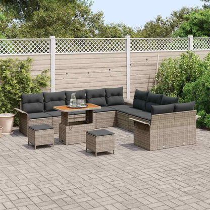 Tuin Sofa Set met kussen met opslag met kussen 13 pcs Grijs