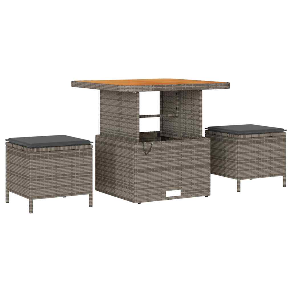 Tuin Sofa Set met kussen met opslag met kussen 8 pcs Grijs
