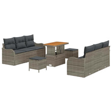 Tuin Sofa Set met kussen met opslag met kussen 9 pcs Grijs