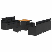 Tuin Sofa Set met kussen met opslag met kussen 10 pcs Zwart