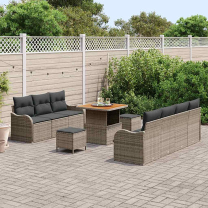 Tuin Sofa Set met kussen met opslag met kussen 10 pcs Grijs