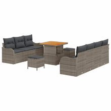 Tuin Sofa Set met kussen met opslag met kussen 10 pcs Grijs