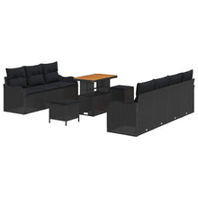 Tuin Sofa Set met kussen met opslag met kussen 10 pcs Zwart