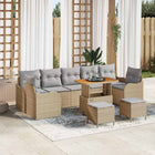 Garden Sofa Set with Cushions and Storage 10 pcs Beige and Light Gray