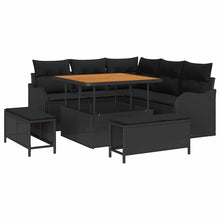 Tuin Sofa Set met kussen met opslag met kussen 8 pcs Zwart