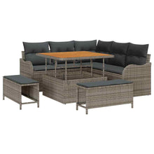 Tuin Sofa Set met kussen met opslag met kussen 8 pcs Grijs
