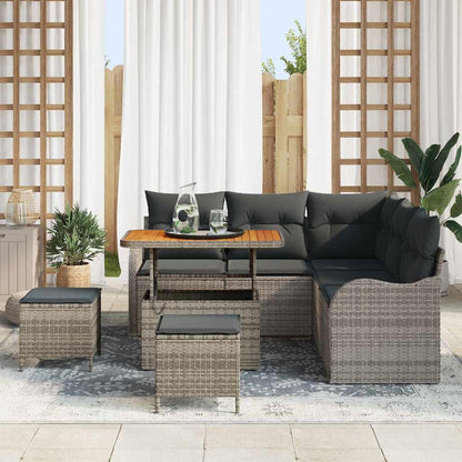 Tuin Sofa Set met kussen met opslag met kussen 8 pcs Grijs