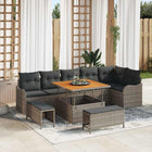 Garden Sofa Set with Cushions with Storage 9 pcs Grey