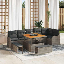 Tuin Sofa Set met kussen met opslag met kussen 9 pcs Grijs