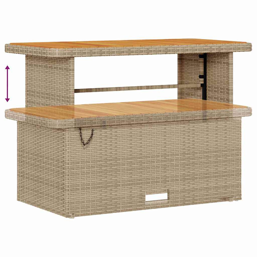 Tuin Sofa Set met kussen met opslag 10 pcs Beige en Licht Grijs